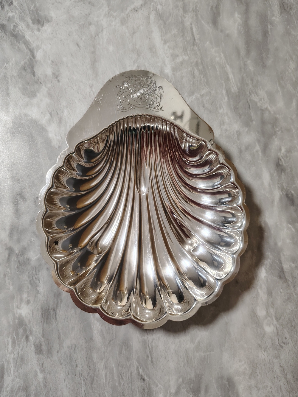 Vintage Chelsea Mfg Co Silver on Copper Shell Dish